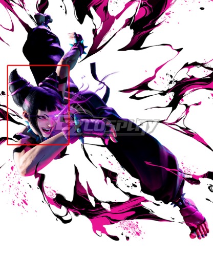 Street Fighter VI 6 Juri Han Purple Black Cosplay Wig