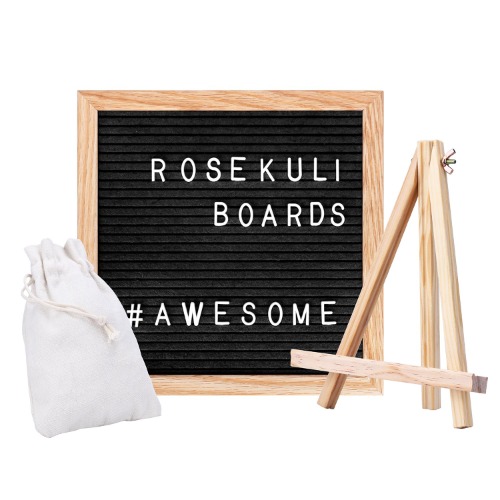 Rose Kuli Letter Board Tableau Lettres Amovibles avec 352 Lettres et Chiffres 25 x 25cm, Décoration Innovante, pour Chambre Salon, Couloir Bureau, Restaurant Hôtel, Mariage