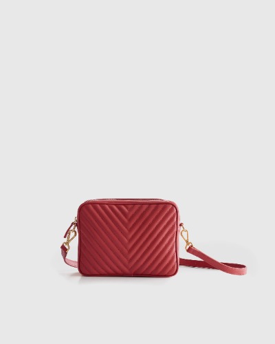  Italian Leather Quilted Crossbody Bag