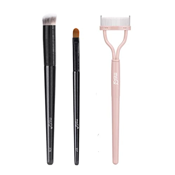 MSQ 2pcs Concealer Brush Angled Top Concealer Makeup Brush and 1PCS Eyelash Separator Eyelash Comb Lash Separator