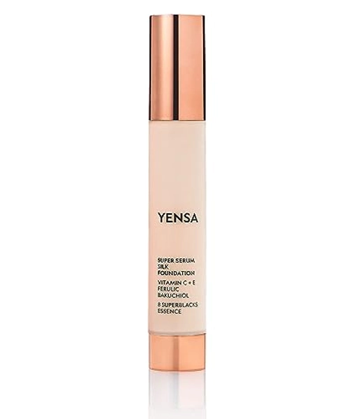 YENSA Super Silk Foundation - Full Coverage, Age-defying complex of Vitamin C, E, Ferulic, and Bakuchiol Oil (Fair 2) 1.0 fl oz