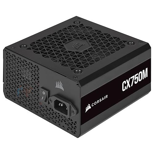CORSAIR CX750M 80 PLUS Bronze Semi-Modular Low-Noise ATX 750 Watt Power Supply - NA - Black - Semi-Modular - 750 Watts