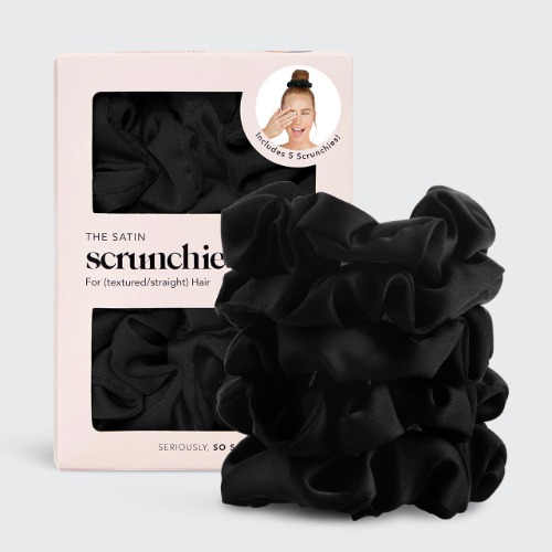 Satin Sleep Scrunchies - Black | NC / ONE SIZE