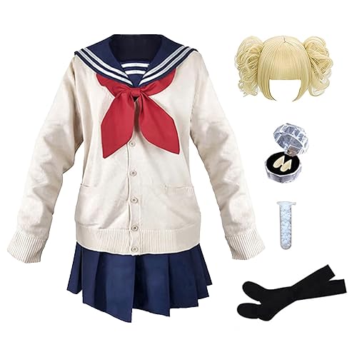 Dhizhayo Anime Play Costume Sailor Cosplay Outfit Jk School Uniform Halloween Dress for Girl Women - 8pcs Set - X-Large