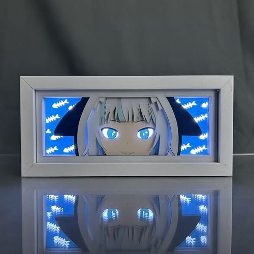 Hongjieya Anime Lamp Gawr Gura Figure Night Light Bedroom Decor Led Light Anime Desk Lamp Birthday Gift - Gawr Gura