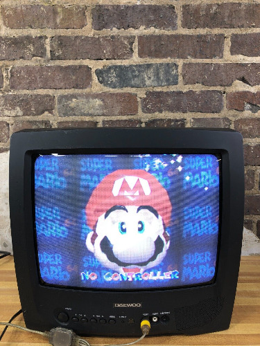 Vintage Daewoo DTQ-13V5FC 13" CRT TV Front Inputs - Retro Gaming NES N64 Sega
