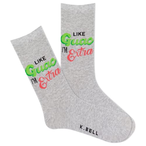 K. Bell womens Fun Pop Culture Novelty Crew Socks - 4-10 - Gray