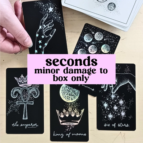 seconds: midnight sky tarot deck - cards and booklet pristine, holographic indie tarot