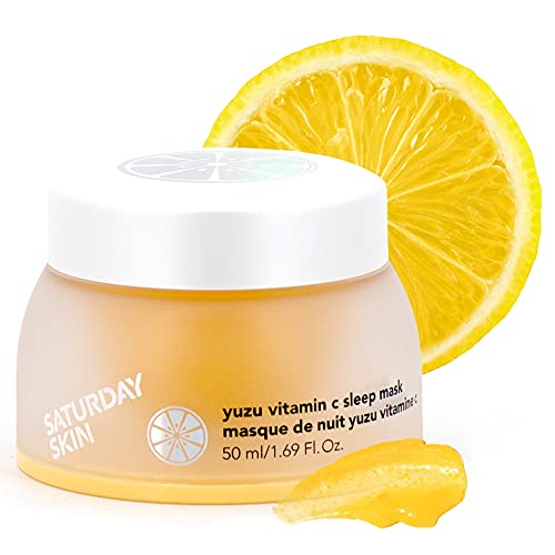 Saturday Skin Yuzu Vitamin C Sleep Face Mask Skin Care Retinol Niacinamide Face Moisturizer Brightening Sleeping Overnight Facial Mask, Korean beauty, Vegan Smooth Skin and Reduce Wrinkles - Sleeping Mask