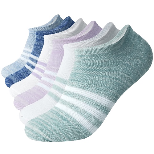 Amazon Brand - HIKARO Calcetines Tobilleros Para Mujer 6 Pares, Antideslizantes Atléticos Respirable Running Cortos Deportivos Calcetines