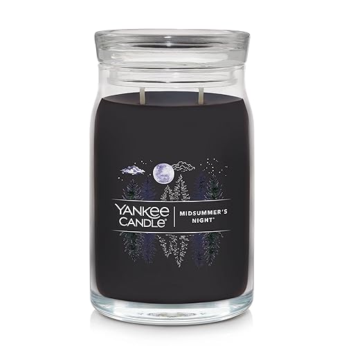 Yankee Candle MidSummer's Night Scented, Signature 20oz Large Jar 2-Wick Candle, Over 60 Hours of Burn Time, Ideal for Home Decor and Gifting - Signature Large 2-Wick Jar - MidSummer's Night