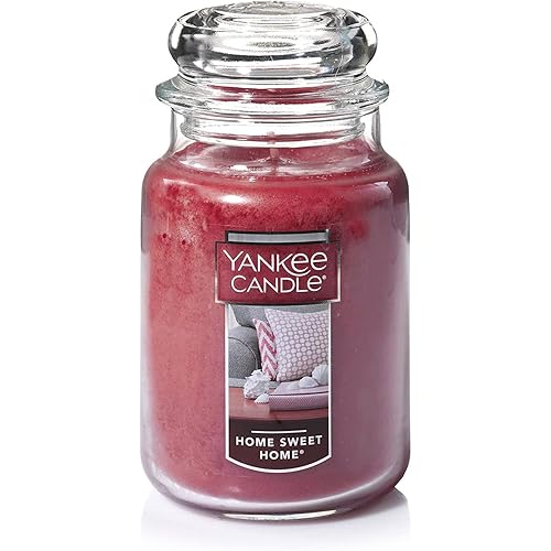 Yankee Candle Home Sweet Home Scented, Classic 22oz Large Jar Single Wick Candle, Over 110 Hours of Burn Time, Ideal for Fall, Outdoors, Home and Christmas Decorations - Red - Classic Large Jar