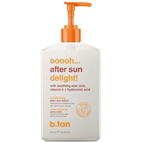 B.TAN After Sun Lotion | Ooooh Aftersun Delight - Aloe Vera & Hyaluronic Acid, Sun Burn Pure Skin Relief, Moisturizing, Soothing, Face & Body Cream, 16 Fl oz - 16 Fl Oz (Pack of 1)