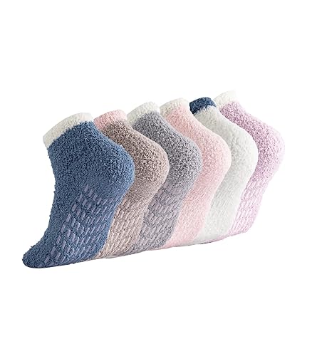 Breslatte Non Slip Socks Hospital Socks with Grips for Women Grip Socks for Women Socks with Grips for Women Slipper Socks - One Size - 6p1