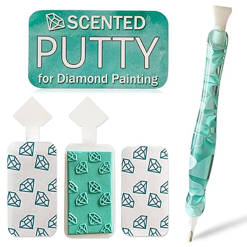Diamond Painting Scented Putty Storaged in Tin Box, Light Green Resin Drill Pen for 5D DIY Diamond Art Tool Accessories
