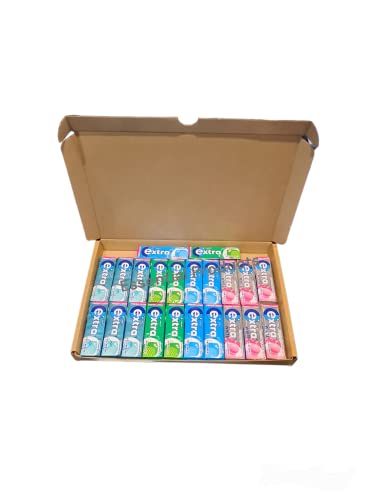 WRIGLEY'S EXTRA Chewing Gum 4 Flavours to Make 22 Packs - All Flavours - Peppermint, Bubblemint White, Cool Breeze, Spearmint Share Pack Sold by ESSENTIAL PRODUCTS