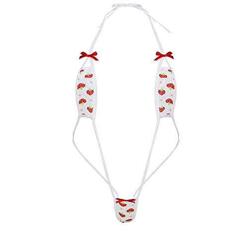 YOMORIO Micro Bikini Strawberry String Lingerie Set Anime Cosplay Thong Bikini - One Size - Style3