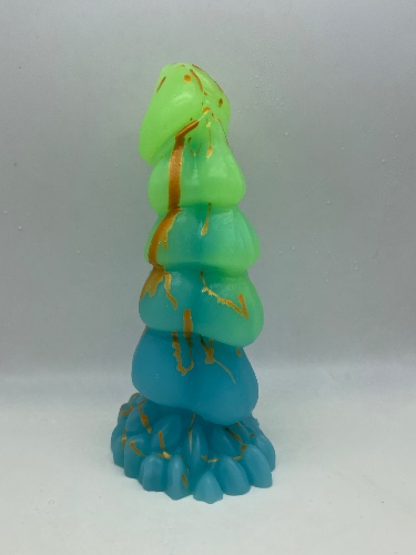 Dragon Dorian 8 inch 00-30 shore soft firmness color GREENISH BLUE with GLOW - FlirtyDawg