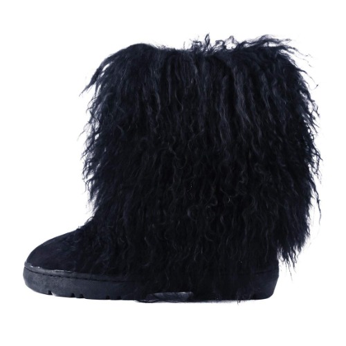 Cape Robbin Freezy Warm Winter Boots for Women Girls, Faux Fur Moon Boots, Ladies Winter Boots - 7 Black