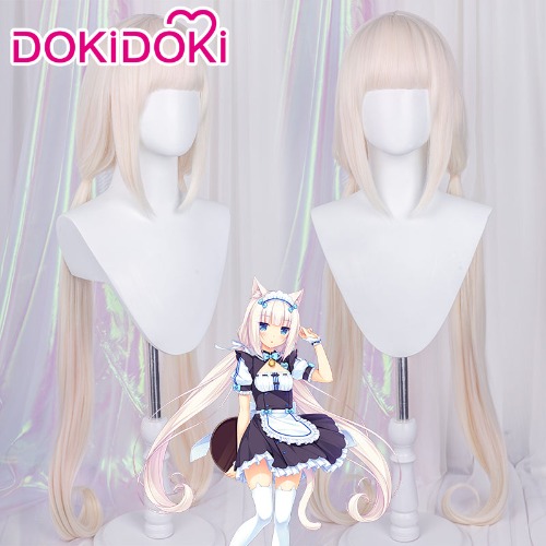 【Ready For Ship】DokiDoki Game Anime Nekopara Cosplay Vanilla Wig Cute | Vanilla