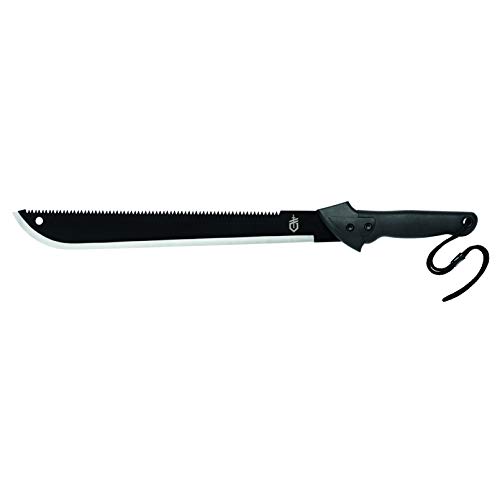 Gerber Gear Gator Machete - 25" Dual-Purpose Gardening Machete Knife for Chopping and Sawing - Includes Protective Sheath - Black, Recyclable Packaging - 25" Dual Purpose