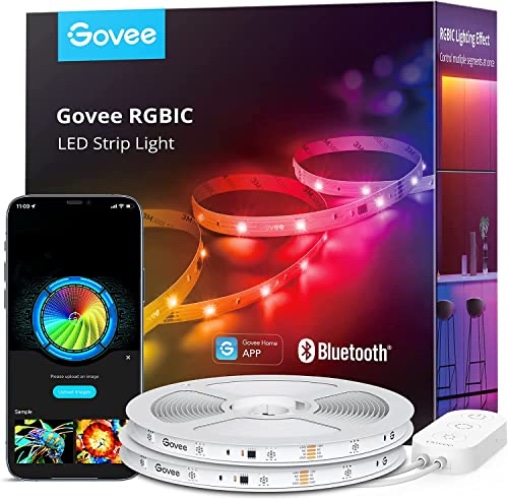 Govee RGBIC LED Strip 20m, LED Streifen mit Segmentcontrol, Musik Sync, 64 Szenenmodus, Steuerbar via App-Steuerung,Farbwechsel, Geeignet für Zuhause Schlafzimmer, 2 Rollen von 10M - 20M