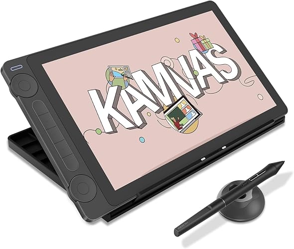 2024 HUION Kamvas 13 (Gen 3) Drawing Tablet with Screen,13.3" Full-laminated Art Tablet with Anti-sparkle Canvas Glass, 99% sRGB, PenTech 4.0, 16384 Pen Pressure, Dual Dial for PC, Mac, Android, Black - Black