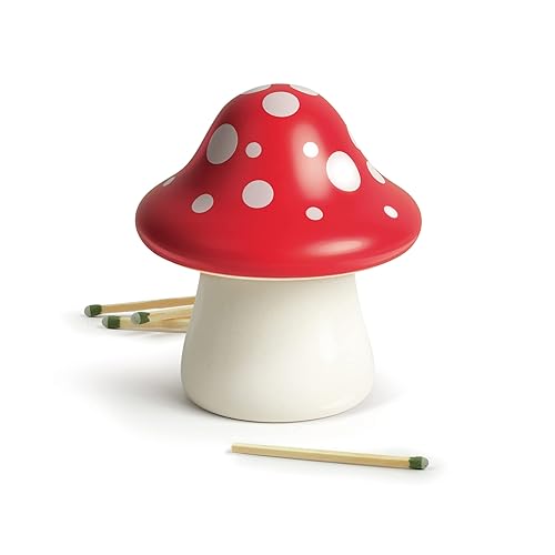 Genuine Fred Merry Mushroom, Decorative Ceramic Match Striker and Storage