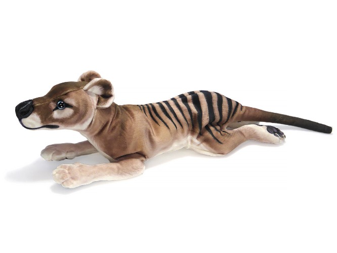 Laying Beanie "Thylacine" Thylacinus cynocephalus — PALÆOPLUSHIES