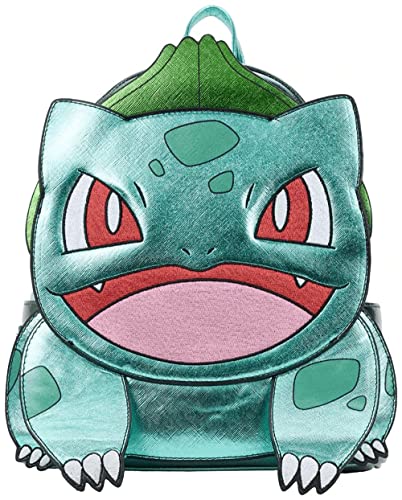 Loungefly Pokemon Metallic Bulbasaur Womens Double Strap Shoulder Bag Purse