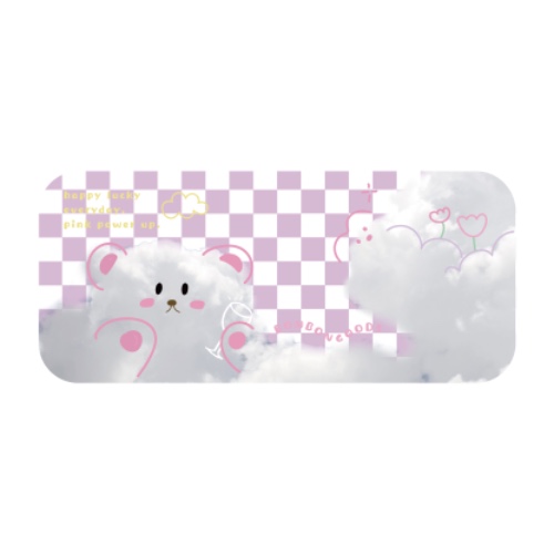 BonBonGoods PU Leather Gaming Mouse Pad - Cloud Bear Checkerboard