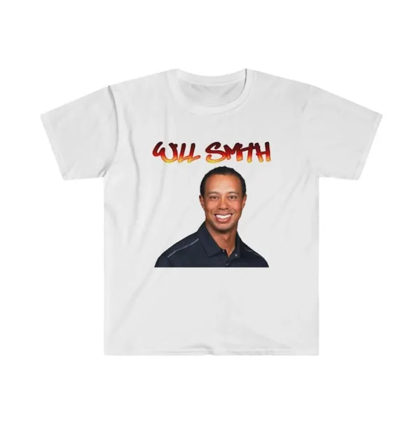 Tiger Woods Will Smith Tee - Funny, stupid, random, gen z, obscure, dumb tshirt - 100% Cotton Unisex Tee
