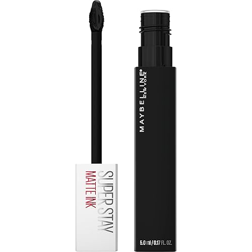 Maybelline SuperStay Matte Ink Liquid Lipstick, Long Lasting High Impact Color, Up to 16H Wear, Thrill Seeker (Matte Black Lipstick) - 285 THRILL SEEKER - 0.17 Fl Oz (Pack of 1)