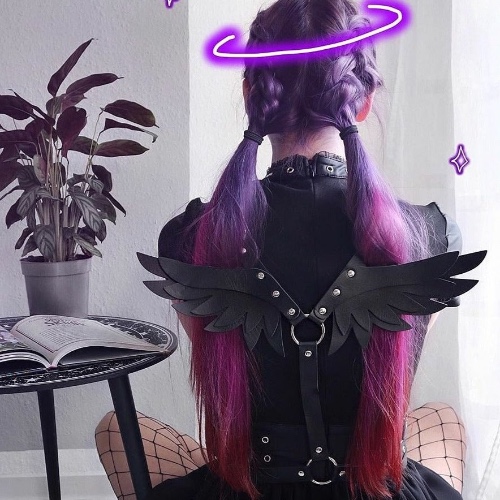 Goth 'Angel of Death' Goth Grunge Faux Leather Angel Wing Harness