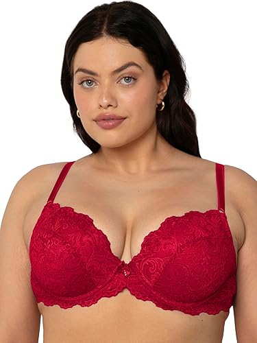 Smart & Sexy Women's Signature Lace Push-up Bra - 34B - No No Red
