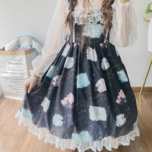 Sleepy Sheep Lolita Dress - Black Dress