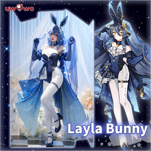 【Pre-sale】Exclusive Uwowo Genshin Impact Fanart Layla Cute Bunny Suit Cosplay Costume - S