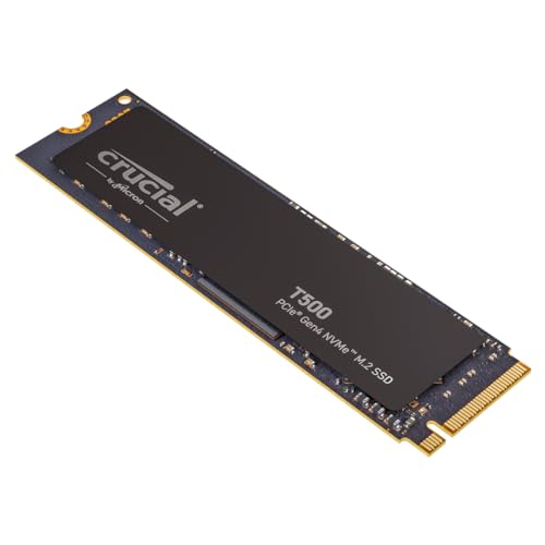 Crucial T500 2TB Gen4 NVMe M.2 Internal Gaming SSD, Up to 7400MB/s, Laptop & Desktop Compatible + 1mo Adobe CC All Apps - CT2000T500SSD8 - 2TB - T500