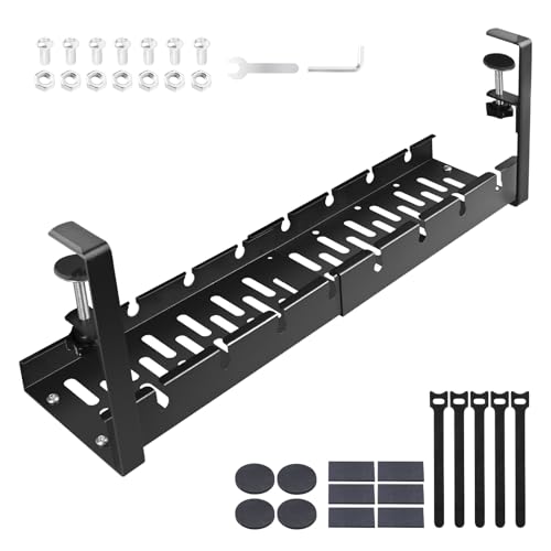 Bandejas Gestión de Cable Debajo del Escritorio, Organizador sin Taladros,Organizador Hacia Adentro,Alambre de Metal Sin Taladrar para Hogar Oficina,Cable Organizer for Desk Cable Management