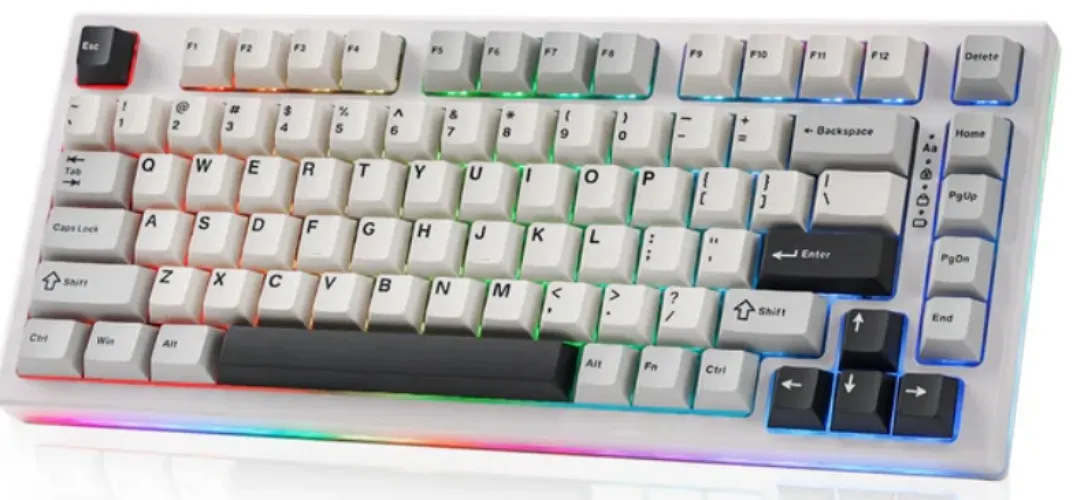 YUNZII YZ75 Pro Wireless Mechanical Keyboard | White / Gateron G Pro Brown