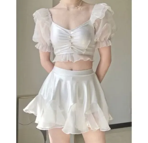 Pearl Gauze Two-Piece Swimwear 