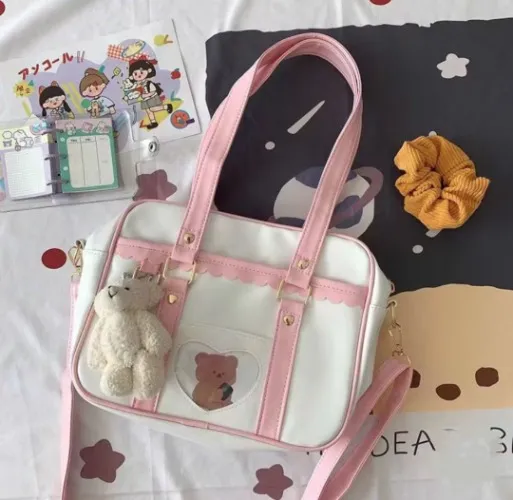 soft pink japanese leather bag