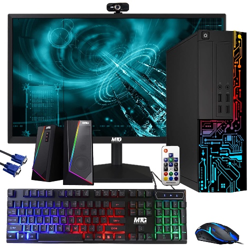 Computer Desktop PC, Intel Core i5, TechMagnet Siwa 3, 16GB RAM, 2TB HDD, New MTG 20 Inch Monitor, MTG RGB Keyboard Mouse, RGB Speaker with Webcam, WiFi, Windows 10 Professional (Renewed) - 20 inch i5|16GB|2TB HDD