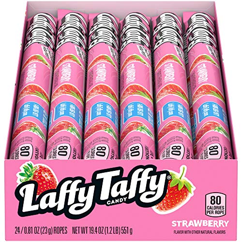 Laffy Taffy Rope Candy, Strawberry, 0.81 Ounce Ropes (Pack of 24) - Strawberry - 24ct