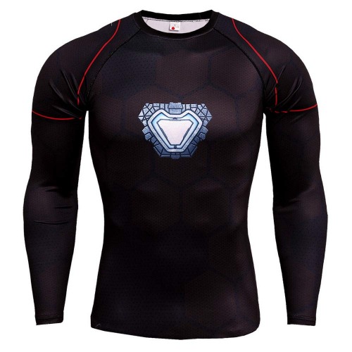 NIBOKA Superhero Shirts for Adults Compression Long Sleeve Sport Running Shirt - A15 Small