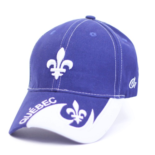 Babazoo Republic Quebec Fleur De LYS Baseball Cap Embroidered True North Canada Adjustable Hat Navy