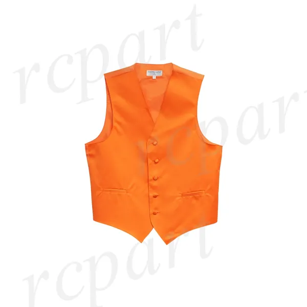 Men's Solid Orange Polyester Tuxedo Vest Waistcoat Only, for Formal Occasions