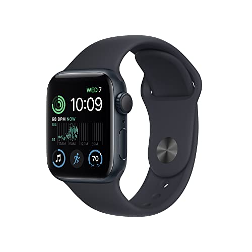 Apple Watch SE (2nd generation) (GPS + Cellular, 40mm) Smart watch - Midnight Aluminium Case with Midnight Sport Band - Regular. Fitness & Sleep Tracker, Crash Detection, Water Resistant - Midnight - 40mm - fits 130–200mm wrists - GPS + Cellular