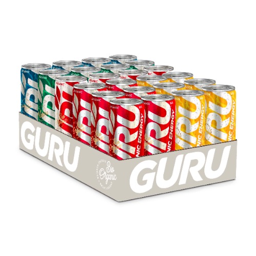 GURU Organic Energy Drink | Variety Pack 355ml | Feel Great and Stay Focused Longer with Plant-Based Energy, Natural & Organic Ingredients, Low Calories, and Great Taste | (Pack of 24)… - 