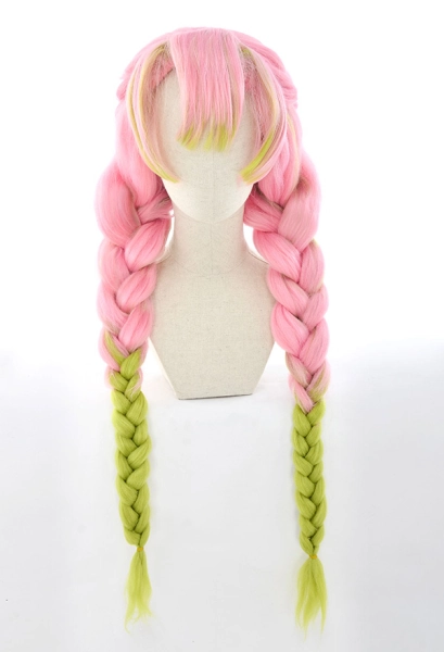 New KNY Love Green Pink Gradient Color Cosplay Wig